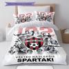 Literie Modèle FC Spartak Trnava, Ensemble Couette Housse de Couette Taie d'oreiller Cadeau d'Anniversaire pour la Maison(1 housse de couette + 2 taies d'oreiller, sans garniture.)