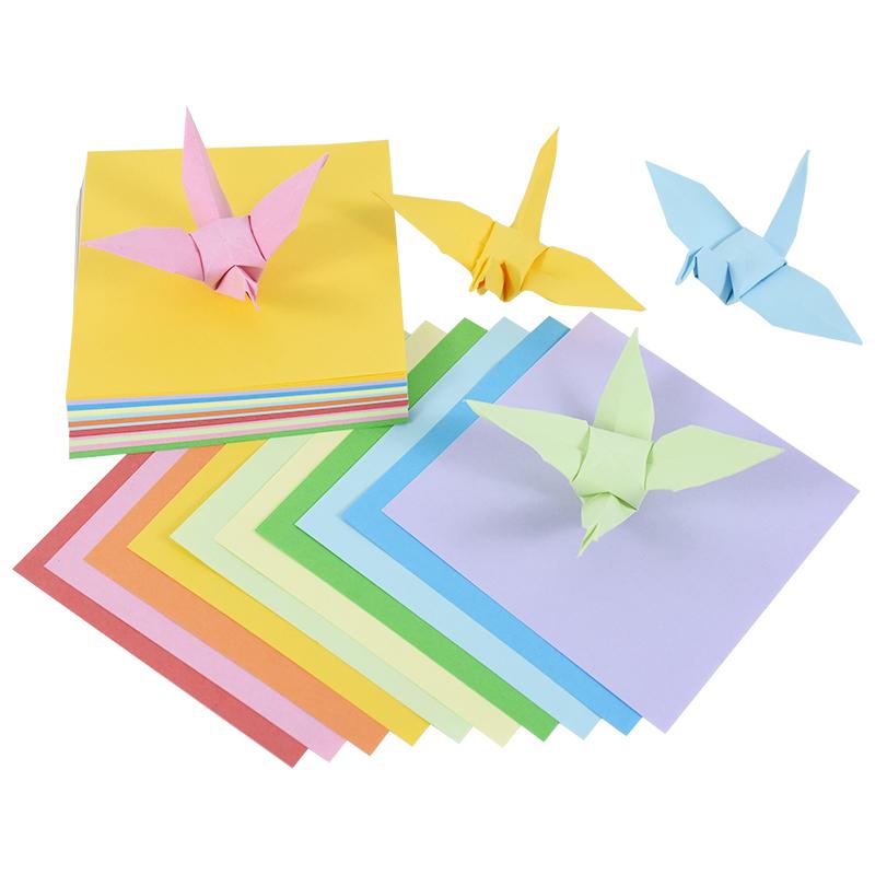 100pcs Square Origami Paper Crane Craft DIY Handmade Paper Flowers Origami Folding Paper Scrapbooking Decorations 8/10/12/15cm