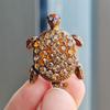 Vintage Rhinestone Cute Cartoon Turtle Animal Brooches For Women Men Coat Clothing Accessories Brooch Pins Party Jewelry Gifts