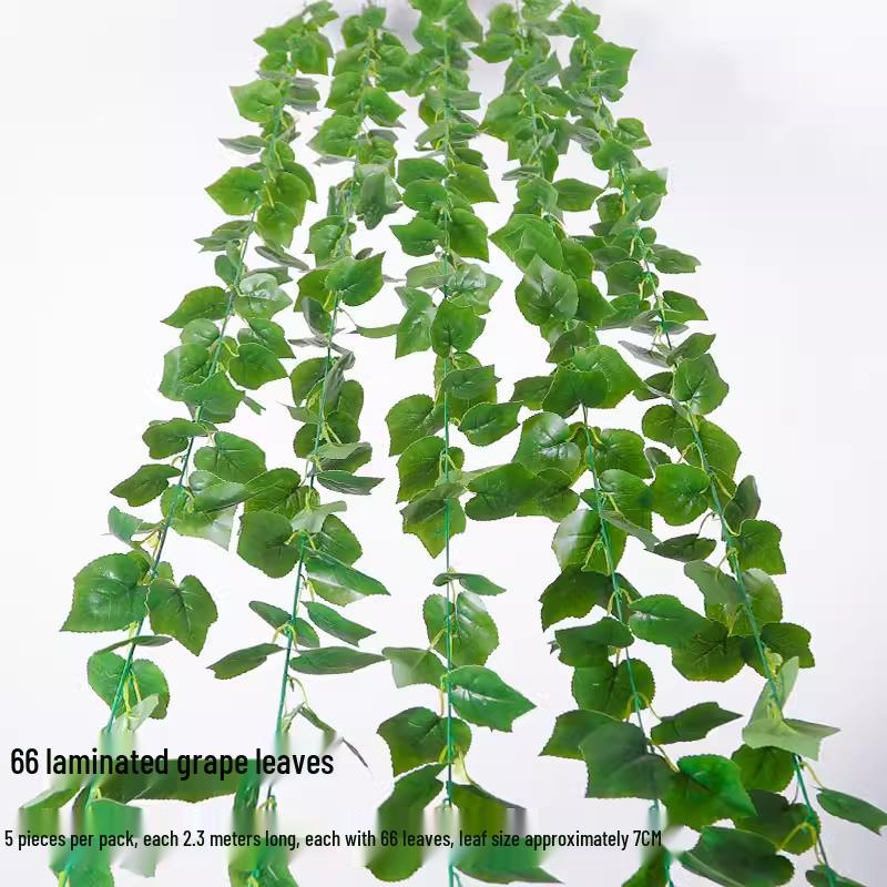 Rattan Vine Decorative Fake Leaves for Ceiling and Pipe Covering