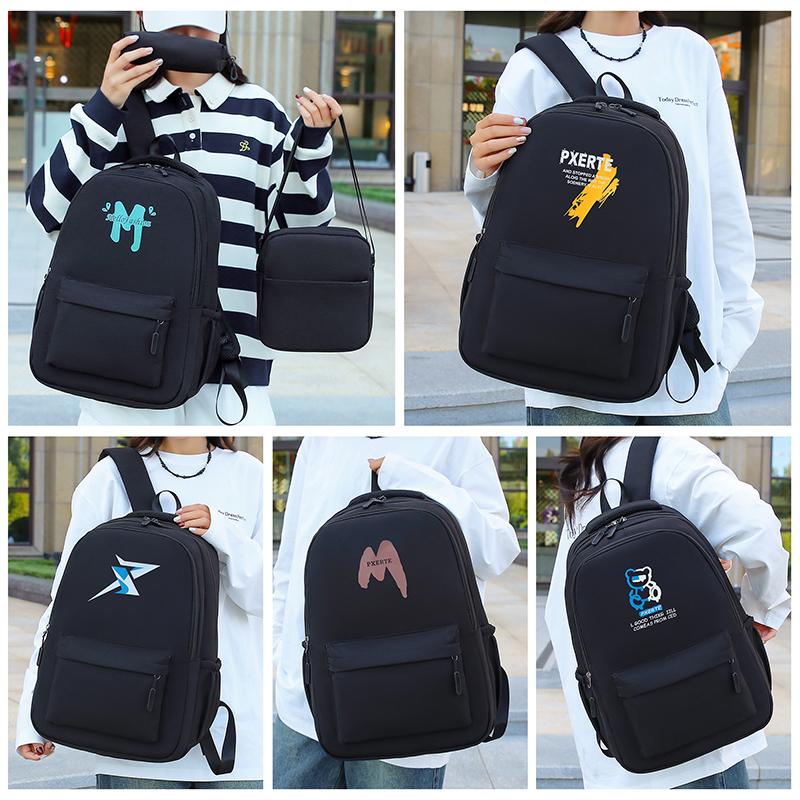 Three-Piece Backpack Set Student Large Capacity School Bag Men Women Travel Backpack with Pen Bag