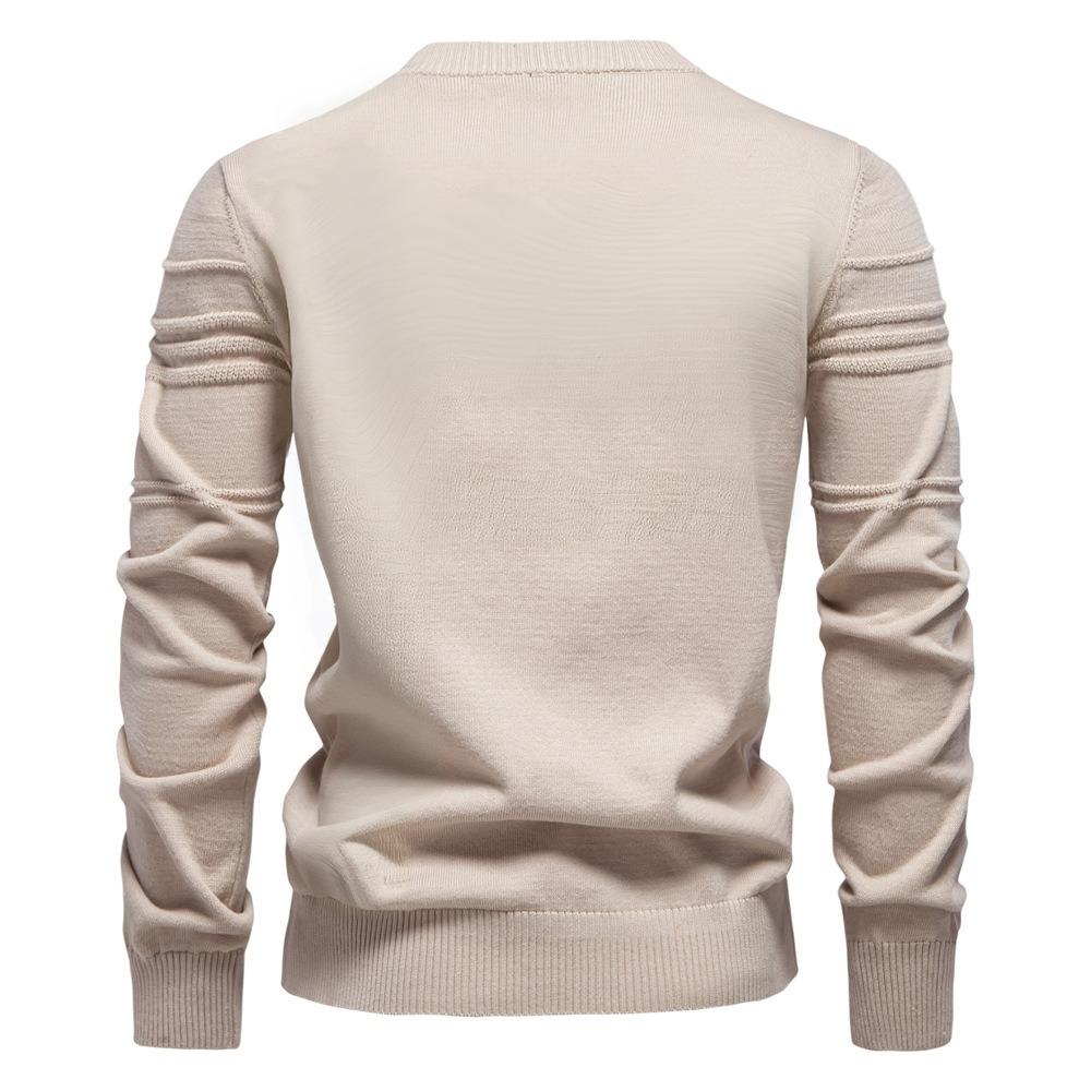 Long-sleeved Round-neck Pullover for Men In Autumn and Winter, Warm and Comfortable Solid-color Men's Sweater