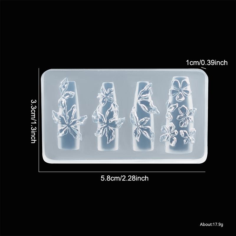 Flower Serie 3D Silicone Nail Accessories Carving Mold Ice Flower Lily Diy Template Nail Art Carving Mold Charms