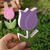 6Pcs Double-Sided Tulip Layered Tray Decoration Candy Color Plastic Floral Decoration  Office Decor
