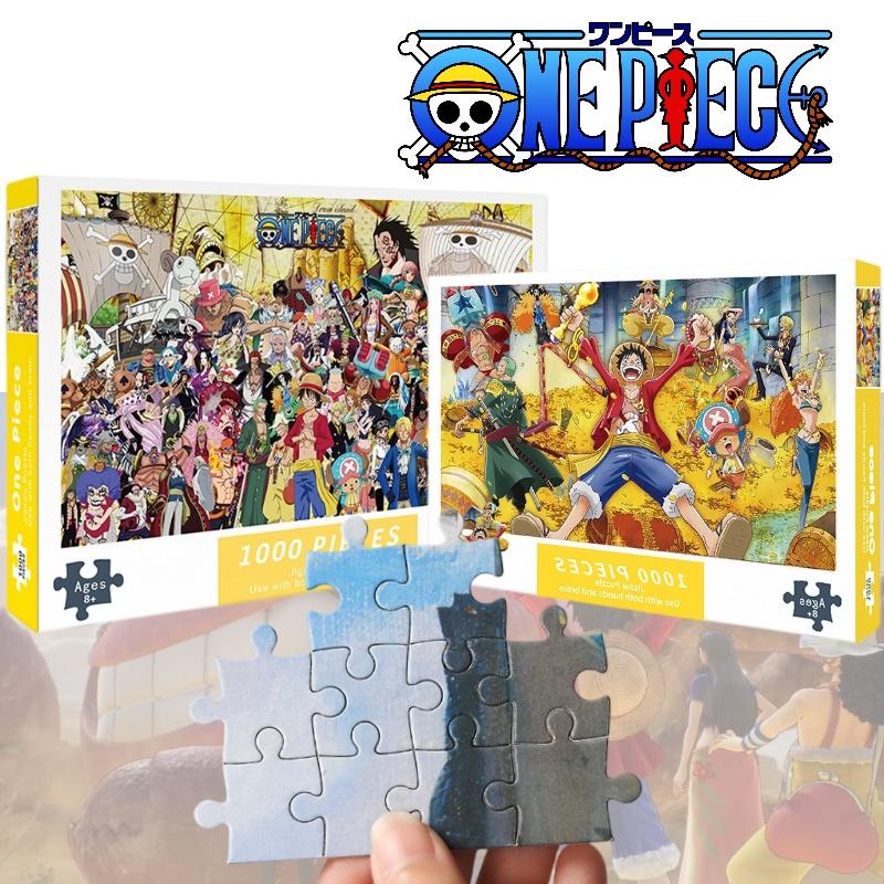 1000 Piece Paper Puzzle Sea Pirate King Collection, Miniature Cartoon Flat Puzzle