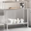 Vidaxl Kitchen Work Table With Shelf, 110X55X120 Cm, Stainless Steel