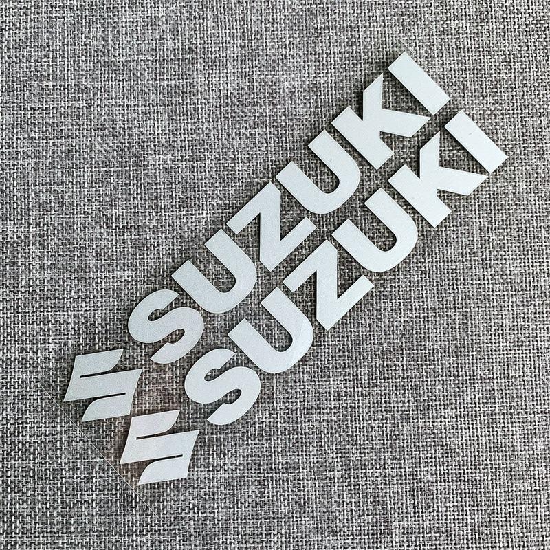 

Suzuki Motorcycles Stickers Letter Decal Gsxr 1000 600 Badges Car Waterproof Helmet Badge Decal Waterproof Reflective Decoration 20x3.2cm срібний
