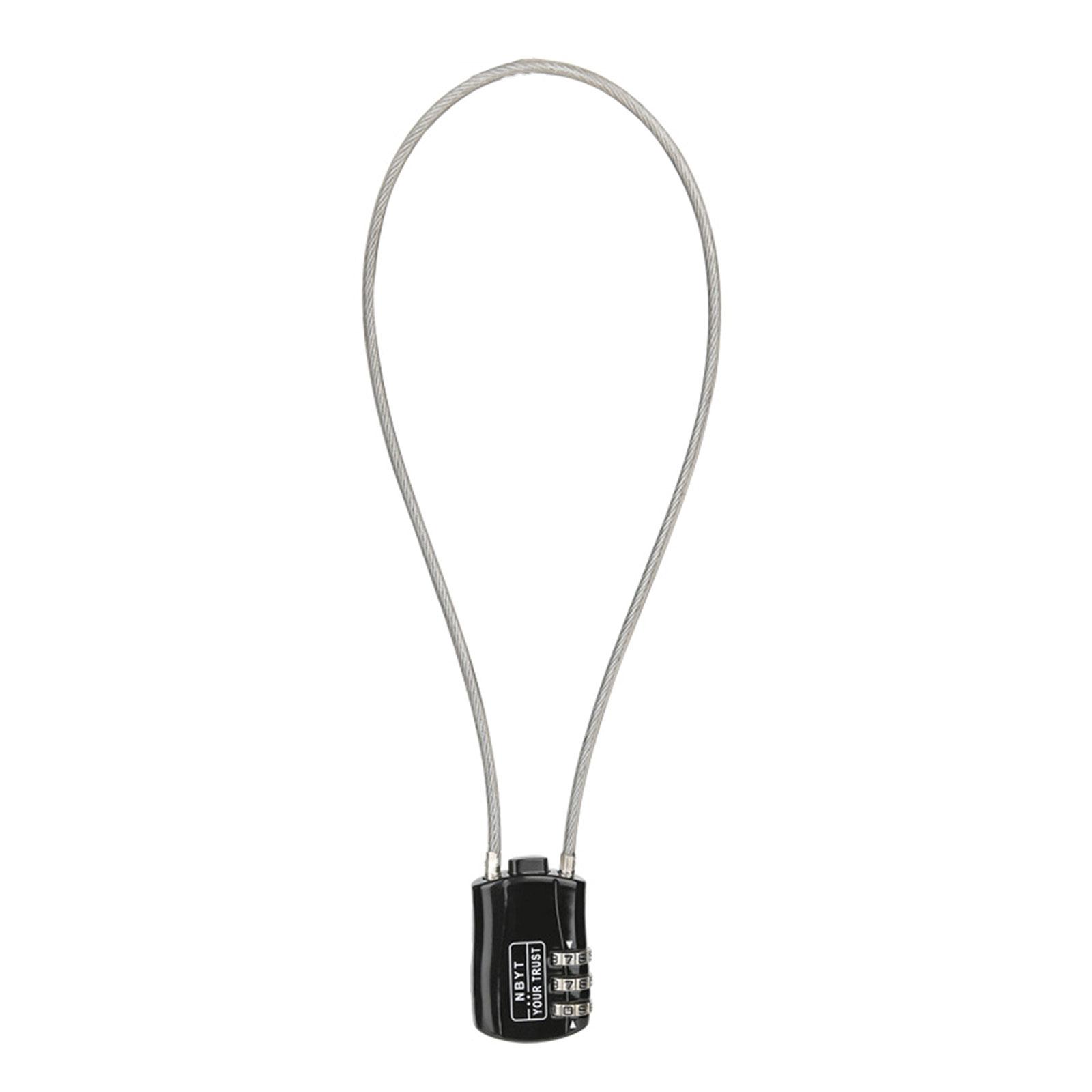 Cable Lock for Cycling Helmets Travel Luggage Security Combination Passwords Lock Cable Padlock Motorcycle Helmets Lock 1 чёрный