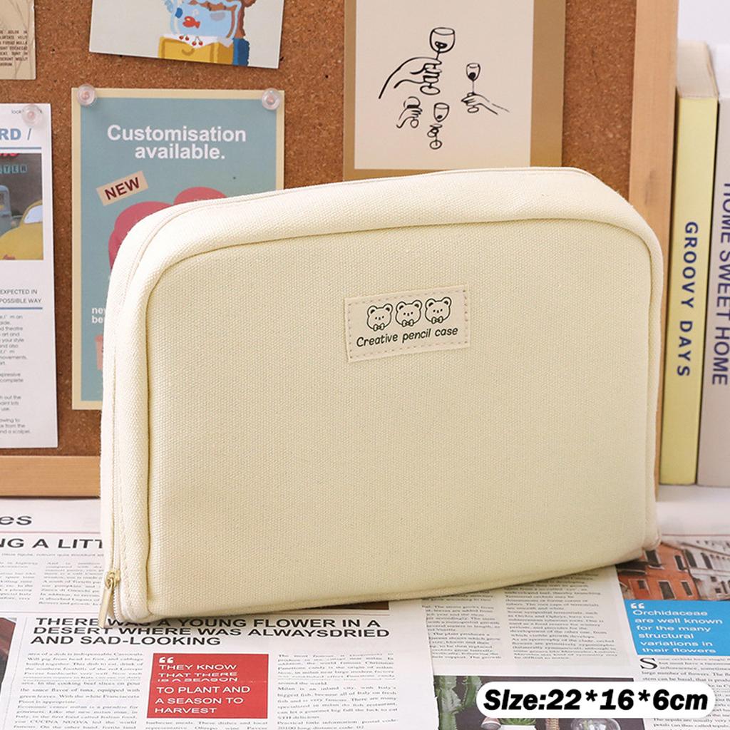 Velkokapacitní pouzdro na tužku Kawaii Kosmetická taštička Roztomilé plátěné pouzdro na pero organizér Korejský pro dívku Školní kancelářské potřeby Psací potřeby