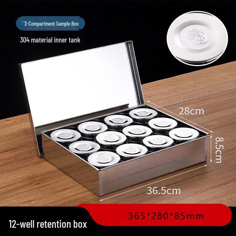 ZLIII 304 Stainless Steel 12-Compartment Food Sample Retention Box