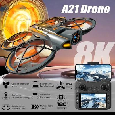 Drone A21 PRO 8K Professionale 4K HD Doppie Telecamere con Schermo RC 5G Motore Brushless Evitamento Ostacoli Quadricottero Giocattoli
