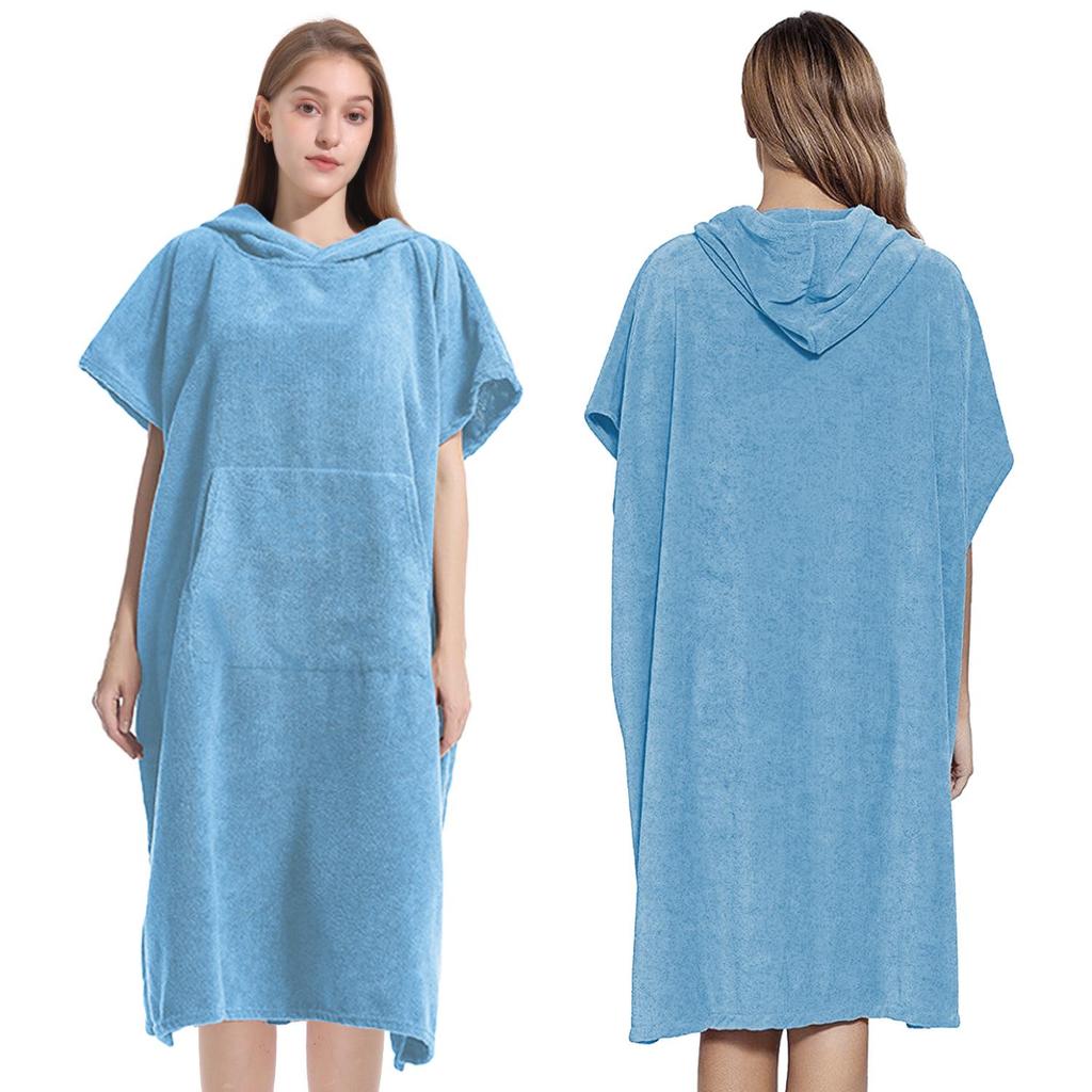 Microfiber Hooded Poncho Towel - Quick-Dry Changing Robe for Swimming, Surfing, and Beach for Men & Women