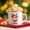 Personalisierte Hirsch-Weihnachts-Emaille-Tassen Benutzerdefinierter Name Heißer Kakao Schokolade Geschwister-Tasse Getränke Saft Tassen mit Griff Weihnachten Geschenke für Kind