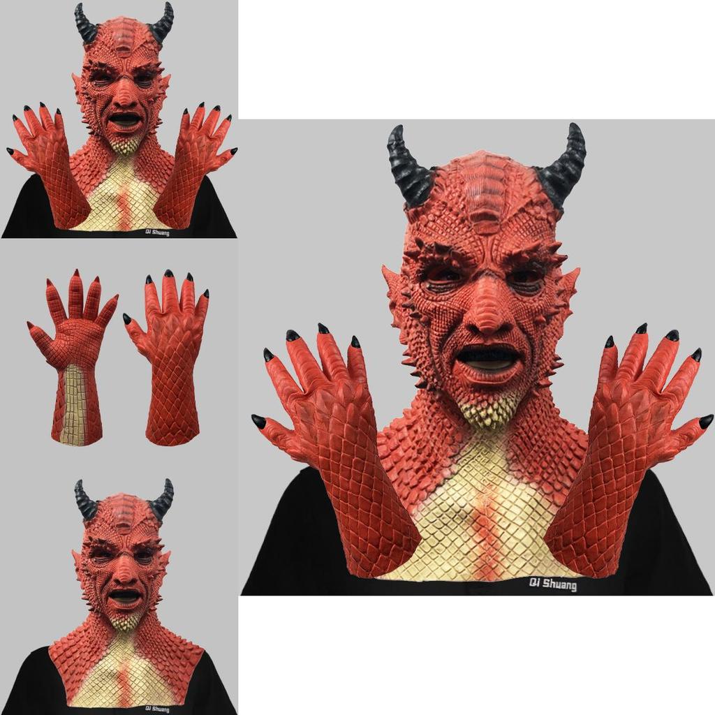 Schreckliche Beriael Horror Maske Und Kostümhandschuhe Für Halloween Und Kostümfeste