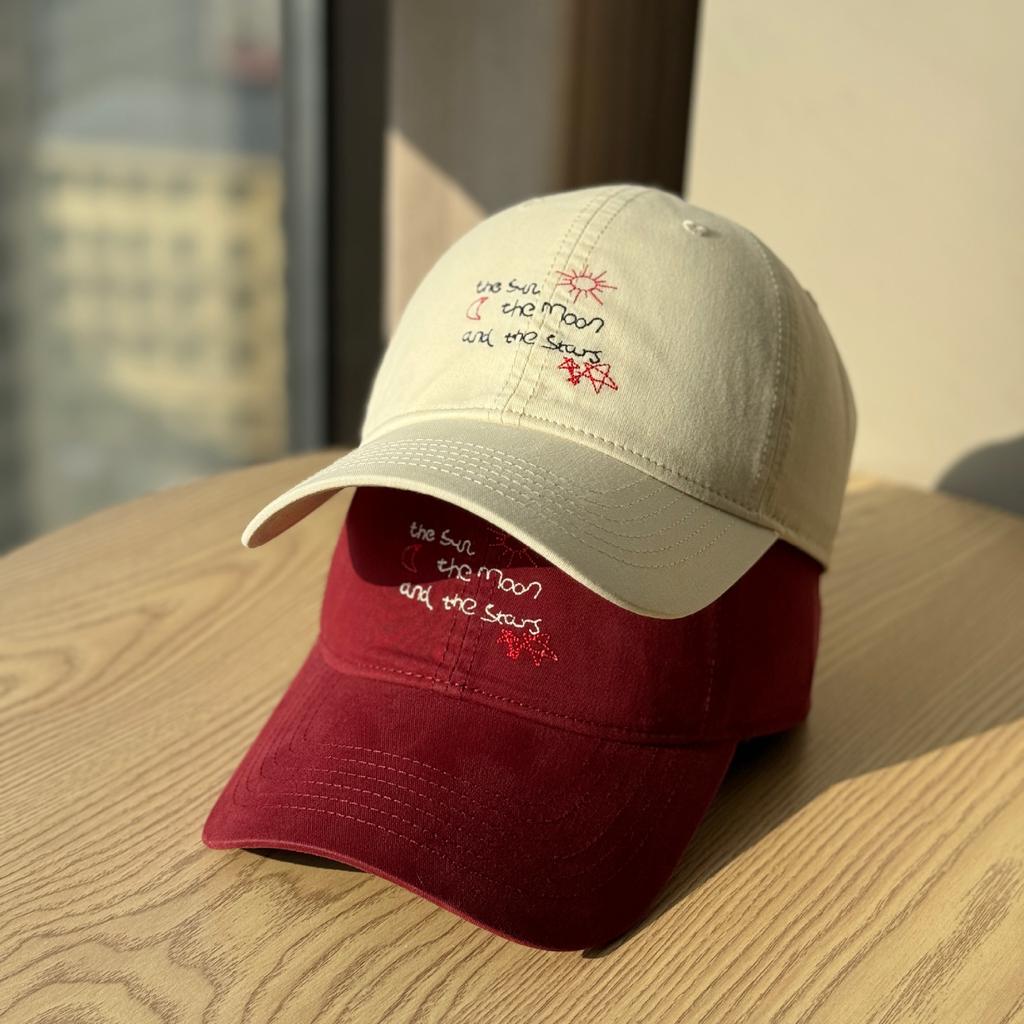 New style cute cartoon embroidered baseball cap for women, fresh and versatile, makes the face look smaller, provides sun protection, soft top