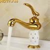 . New Arrival Bathroom Gold Basin Faucet Gold Finish Brass Mixer Tap with Ceramic Torneiras Para Banheiro