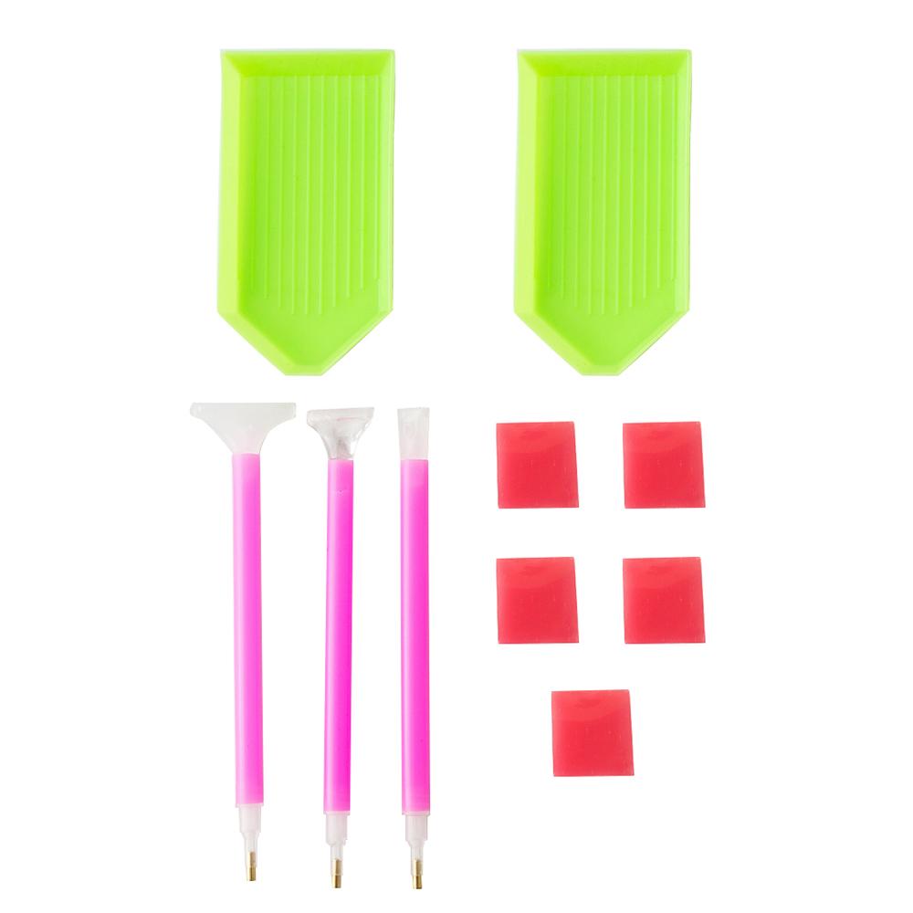 10Pcs Set Handmade Diamond Painting Tools Set DIY Diamond Embroidery Pen Tray Tools Accessories