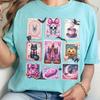 Pink Goth Halloween T-Shirt and Kids Tshirt: Comfort Colors Postage Stamp Tee