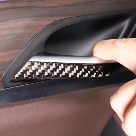 For BMW X3 G01 2018-2022 Carbon Fiber Car Interior Door Grab Handle Sticker Trim