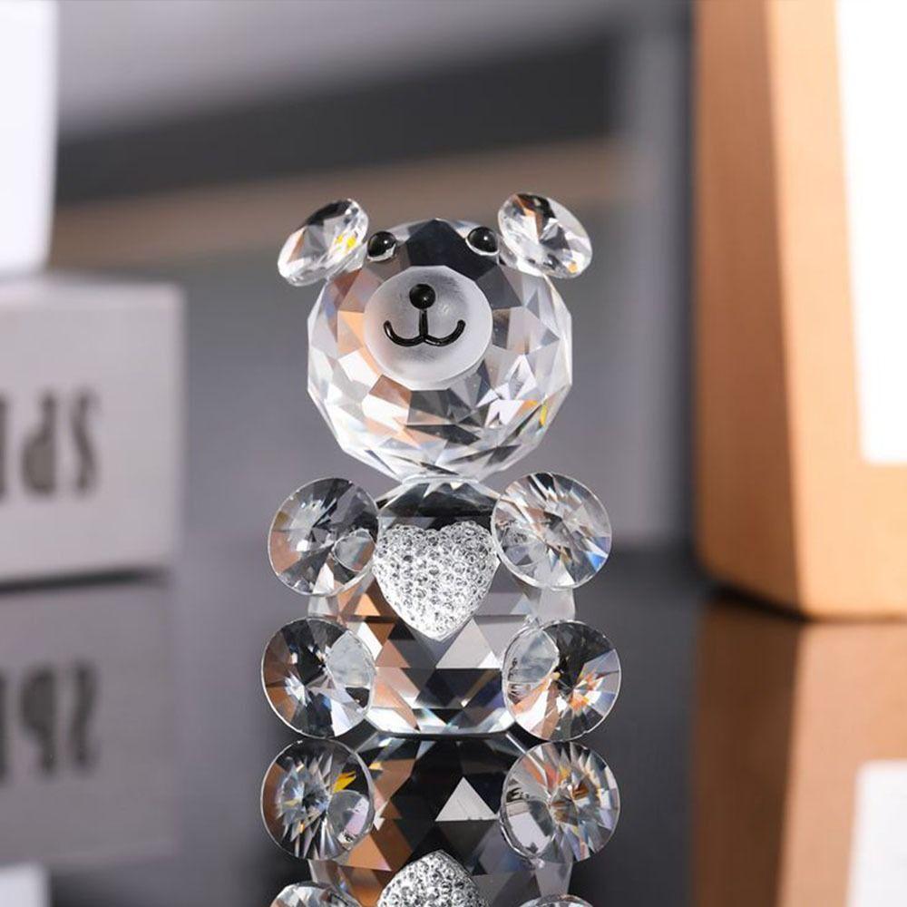 Artificial Crystal Bear Love Heart Heart-shaped Bear Bear Ornament Bear Figurines  Table Ornament