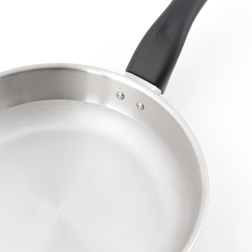 Bestco Dot Rich Stainless Steel Triple-Layer Frying Pan, 24cm, Mirror, ND-242