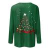 Women's Loose Comfortable Casual Fashion V-Neck Christmas Print Long Sleeve Hoodie