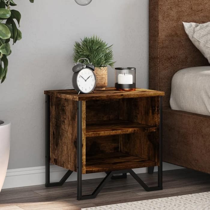 VidaXL Bedside Tables 2 Pcs Smoked Oak 40x30x40 Cm Engineered Wood, Cabinet, Side Cabinet, Phone Stand, 848499