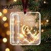 Money Holder Ornament Christmas Acrylic Ornament, Xmas Holiday Cash Present with Slot, Tree Hanging Gift Decoration