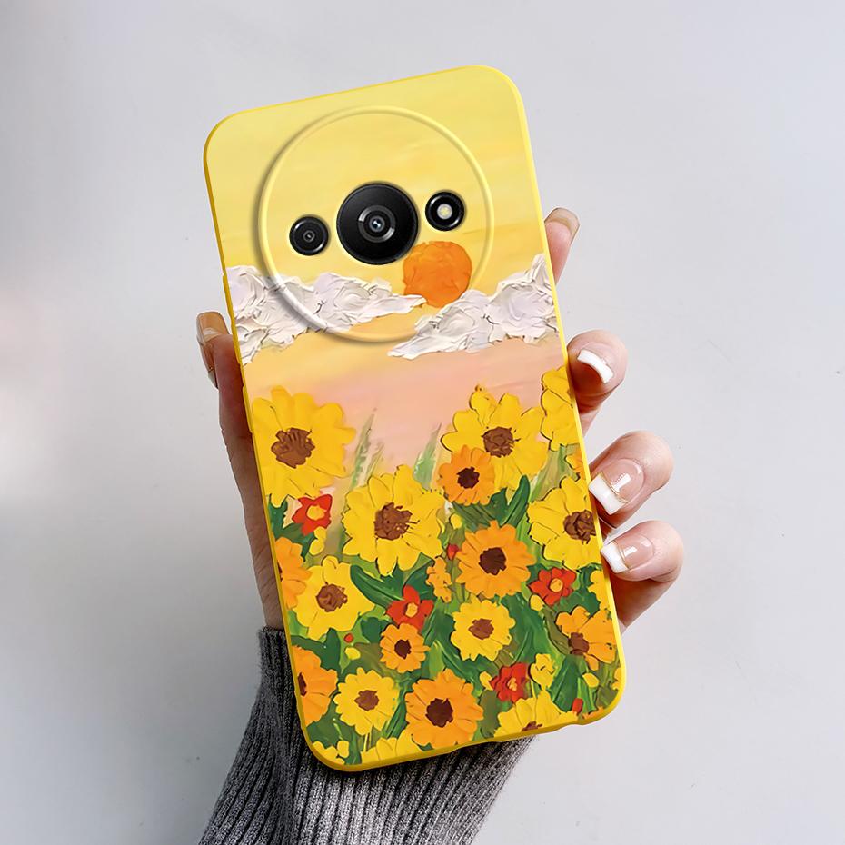 For Funda Redmi A3 Case Redmi A3 2024 Back Cover Stylish Painted Soft Silicone Phone Case for Xiaomi Redmi A3 A 3 RedmiA3 Bumper