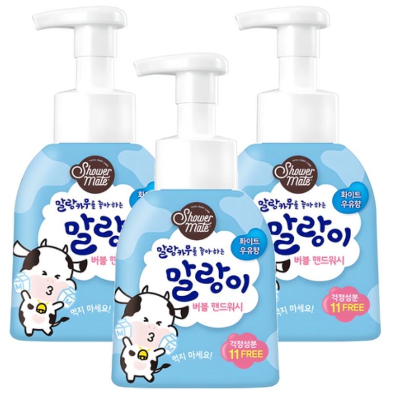 [Shower Mate] Malang Cow Pure Bubble Hand Wash White Milk / Strawberry Milk (1Unit - 300ml)