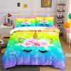 Unicorn Cute Bedding Set Single Twin Full Queen King Size Polyester Bedroom Duvet Cover Aldult Kids Comforter Quilt Cover Set