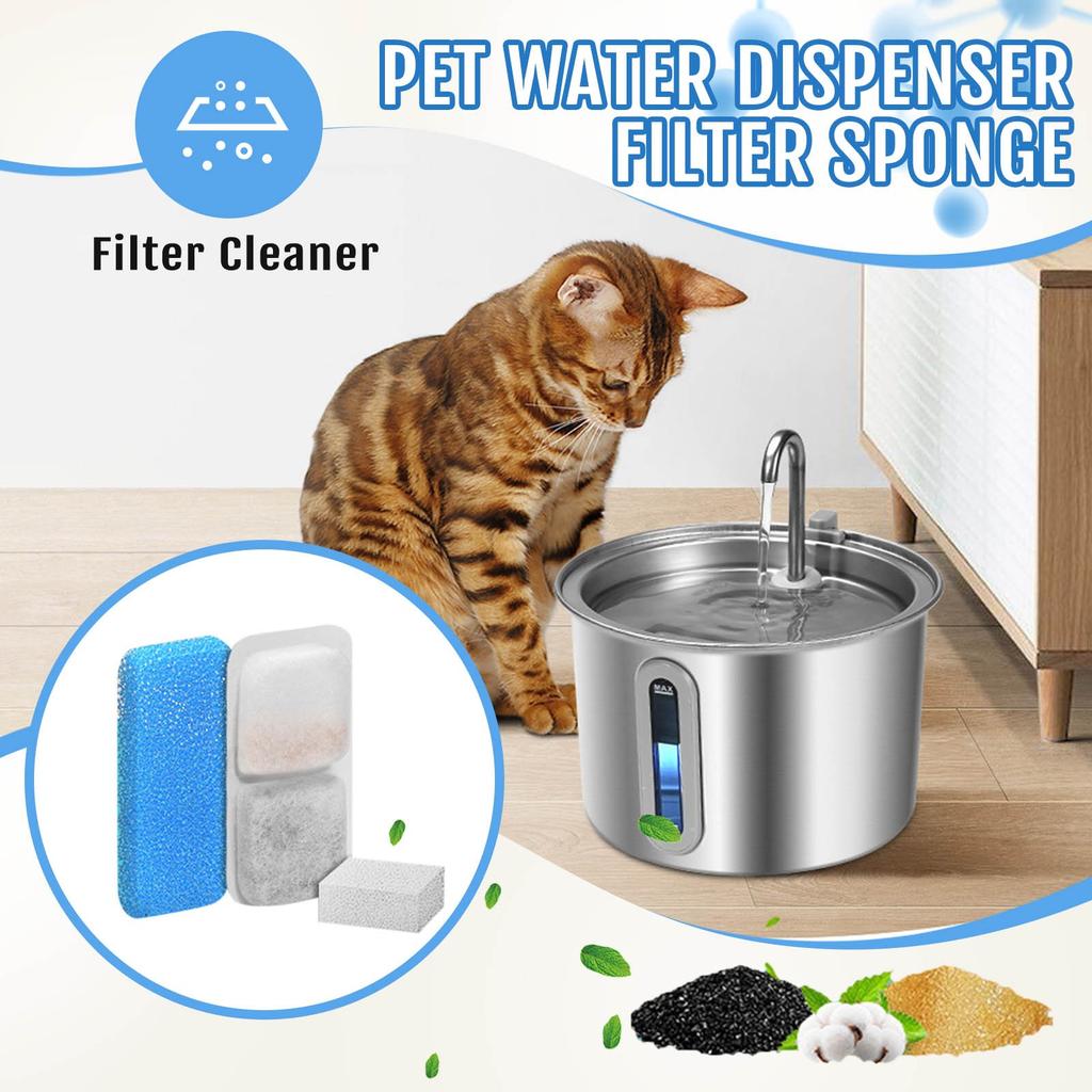 Replacement Pet Water Filter Compatible With Stainless Steel Cat Filters, Dog Water Foam Filter, Sponge Filter