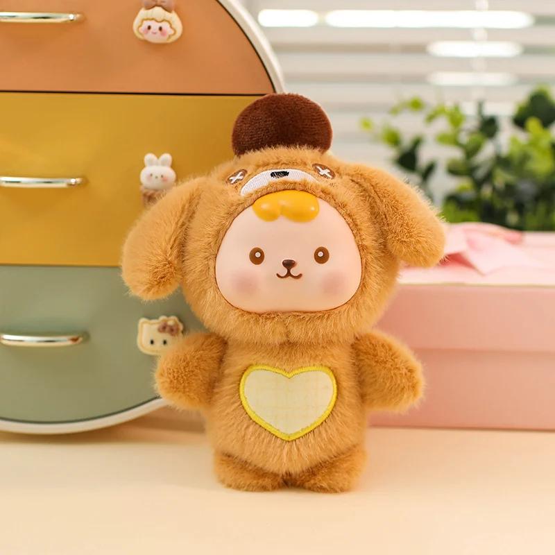 Cartoon Rabbit Panda Cat Dog Elf Plush Toys Cute Baby Animal Pendants Soft Cozy Hanging Decor Car Keychain Backpack Decor