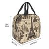 Borsa Termica per Pranzo Isolante Torre Eiffel Parigi Francia per Donne Bambini Scatole per Cibo Portatili Lunch Box Termico Borsa a Tote