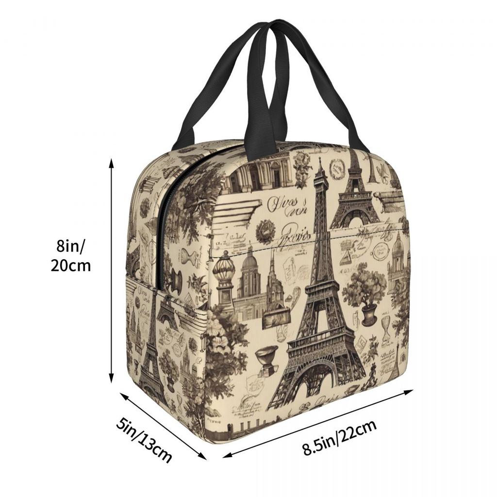 Borsa Termica per Pranzo Isolante Torre Eiffel Parigi Francia per Donne Bambini Scatole per Cibo Portatili Lunch Box Termico Borsa a Tote