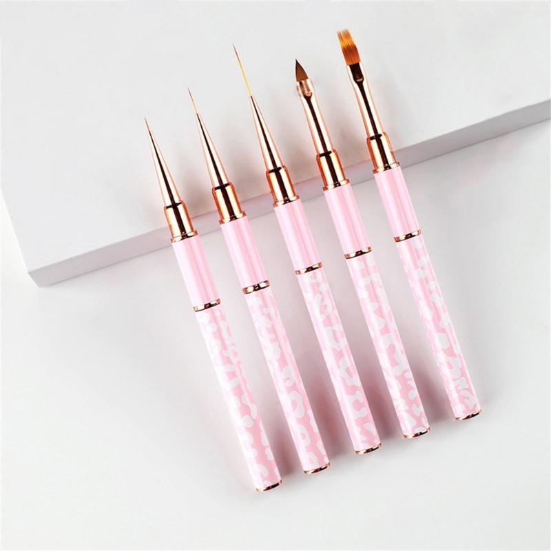 5 Pcs Double-Sided Nails Art Brushes Practical Nails Art Liner Brushes Nail Art Pens Nail Brushes for Long Lines