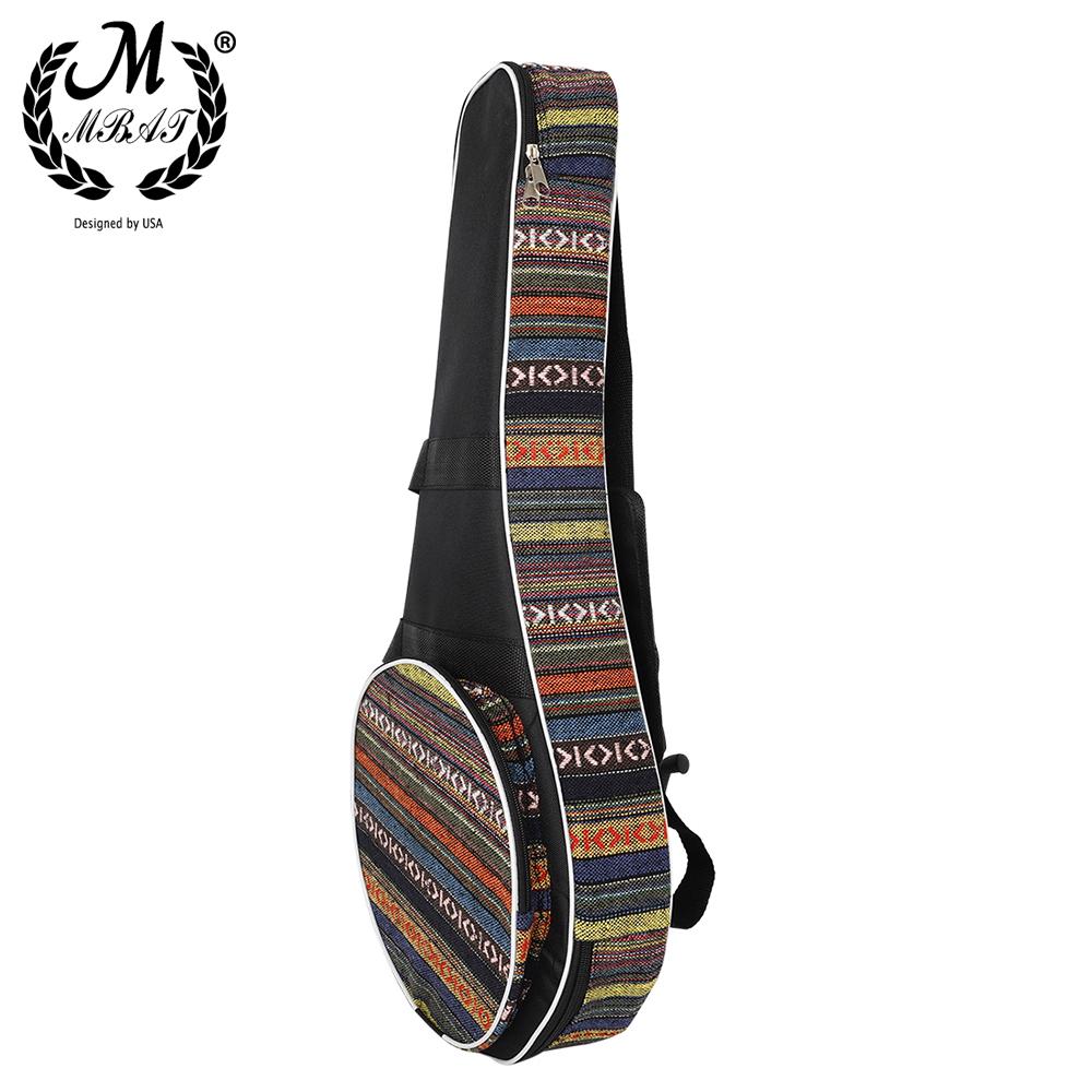 M MBAT MC62 Mandolin Backpack Cotton Padded Oxford Cloth Back Mandolin Bag Portable Double Shoulder Ethnic Style Mandolin Bag