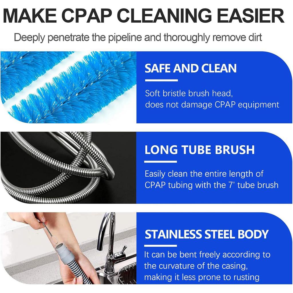 4 Stück BMC CPAP Schlauch Reinigungsbürsten Set Cpap Zubehör Cpap Schlauchreiniger Flexible Bürste Reinigungswerkzeuge für 15-22mm Schlauch