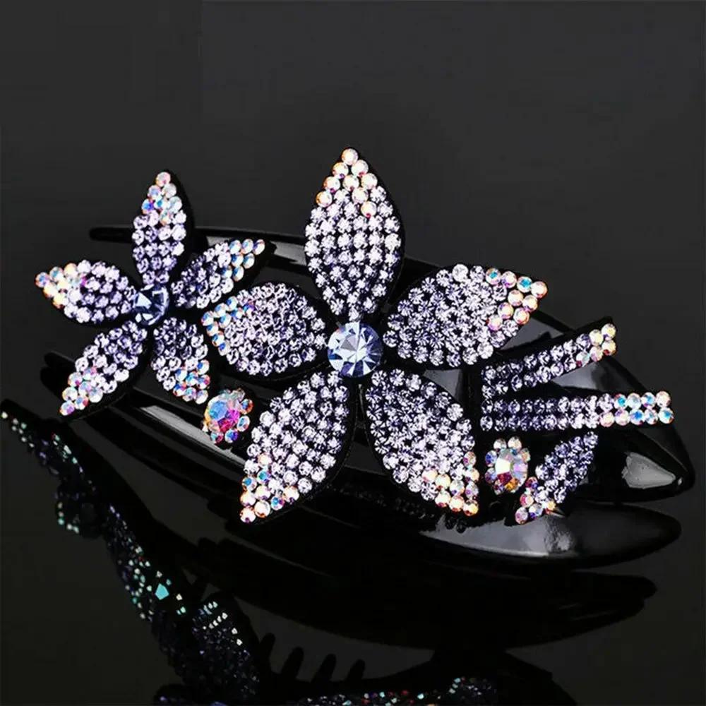 Women Large Hair Claw Rectangle Hair Clips Hairpin Flowers Hair Accessories