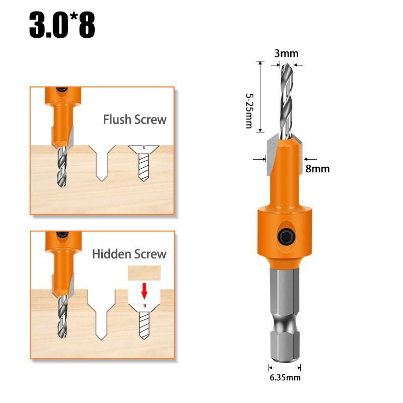 1Set Carbon Steel Woodworking Countersink Router Bit Screw Extractor Remon Demolition For Wood Milling Cutter
