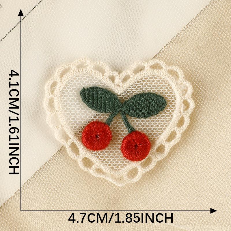 1/10PCS Embroidery Craft Materials Cherry Pattern Rustic Style Patch Elegant Sewing Accessories Multi-Function Multi-color
