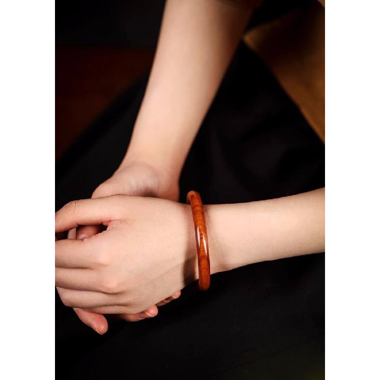 

Rosewood and Sandalwood Simple Plain Bracelet for Women Vintage Ethnic Style Wooden Bracelet Gift Rosewood ring58