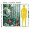 Elegant Chinese Style Lotus Koi Fish Waterproof Shower Curtain For Bathroom Decor Enhancing Aesthetic Atmosphere Rustproofhooks