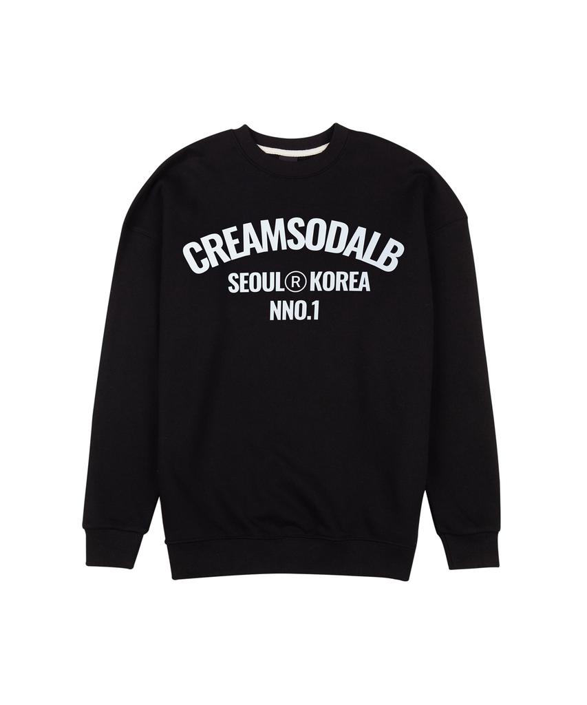 CREAM SODA LAB Lab Cr Nno1 Seoul Korea Acro Logo Sweatshirt Black