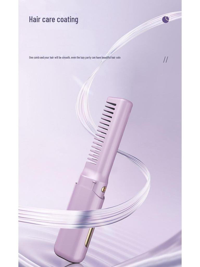 Kabelloser tragbarer Reise-Lockenstab und Glättkamm - Doppelzweck, modische Farbabstimmung, kompakt und wiederaufladbar.
