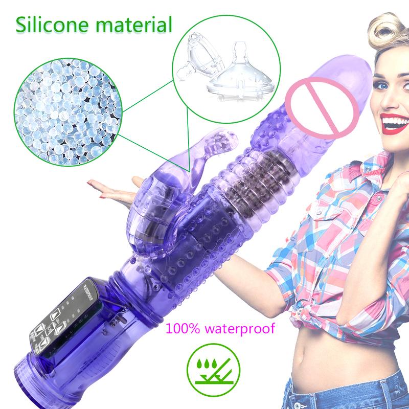 Rotation 12 Speed Rabbit Vibrators Realistic Dildo Clitoris Stimulator Erotic Sex Toys G Spot Vibrators Adult Sex Toys for Women