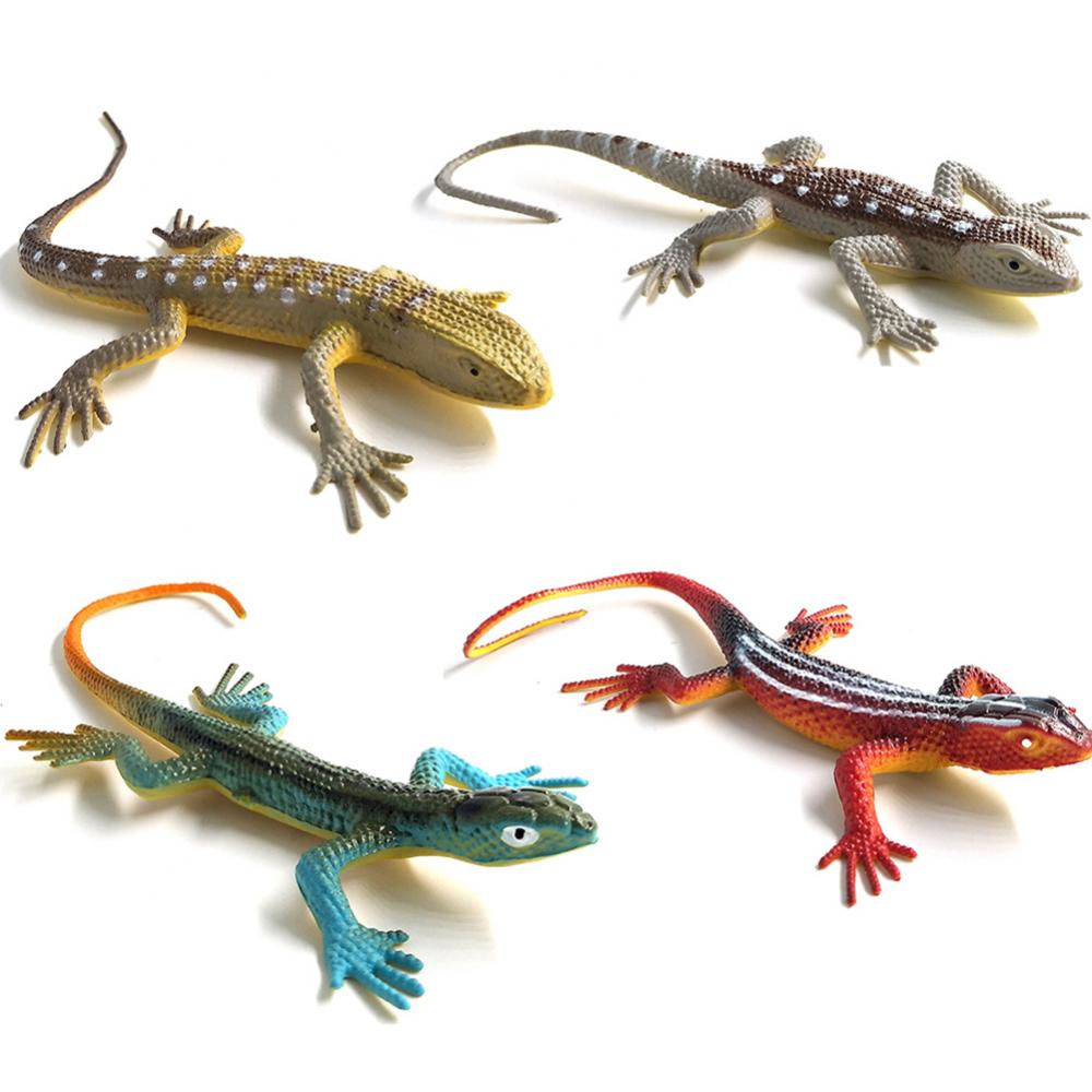 12Pcs Miniature Mini Lizard Gecko Animal Model Magic Trick Kids Education Toy Small Ornament Home Decor