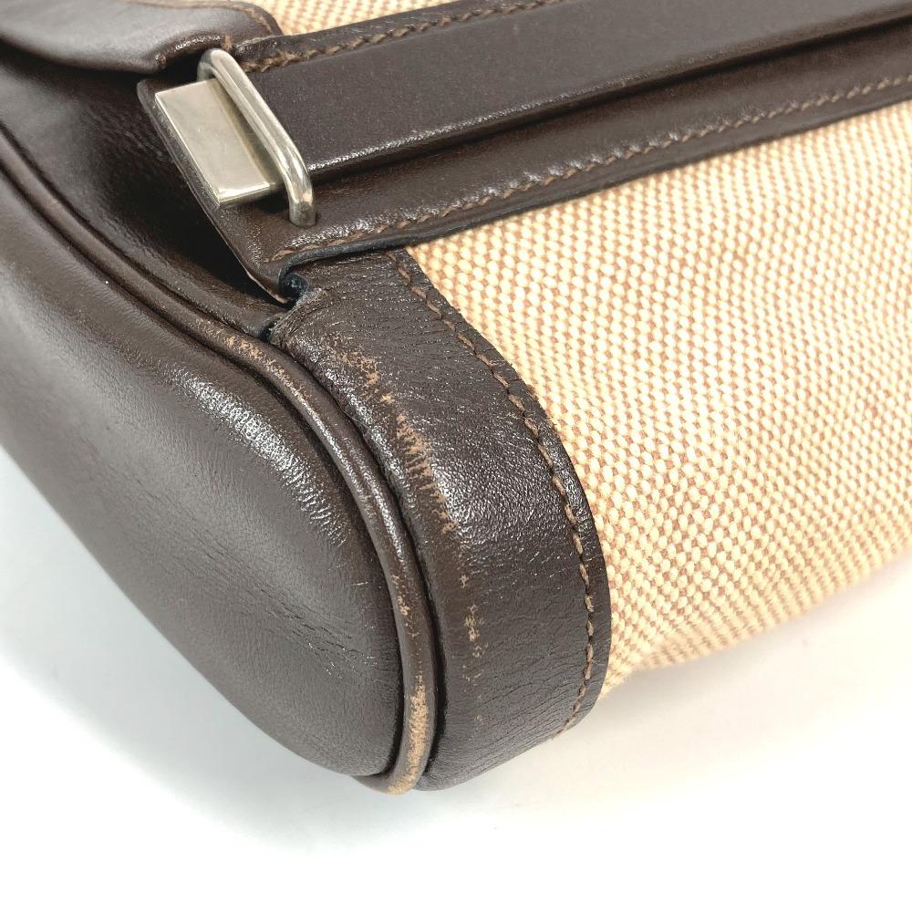 Hermes Equi Pouch Flap Bag Clutch Bag Leather/Canvas Beige/Brown