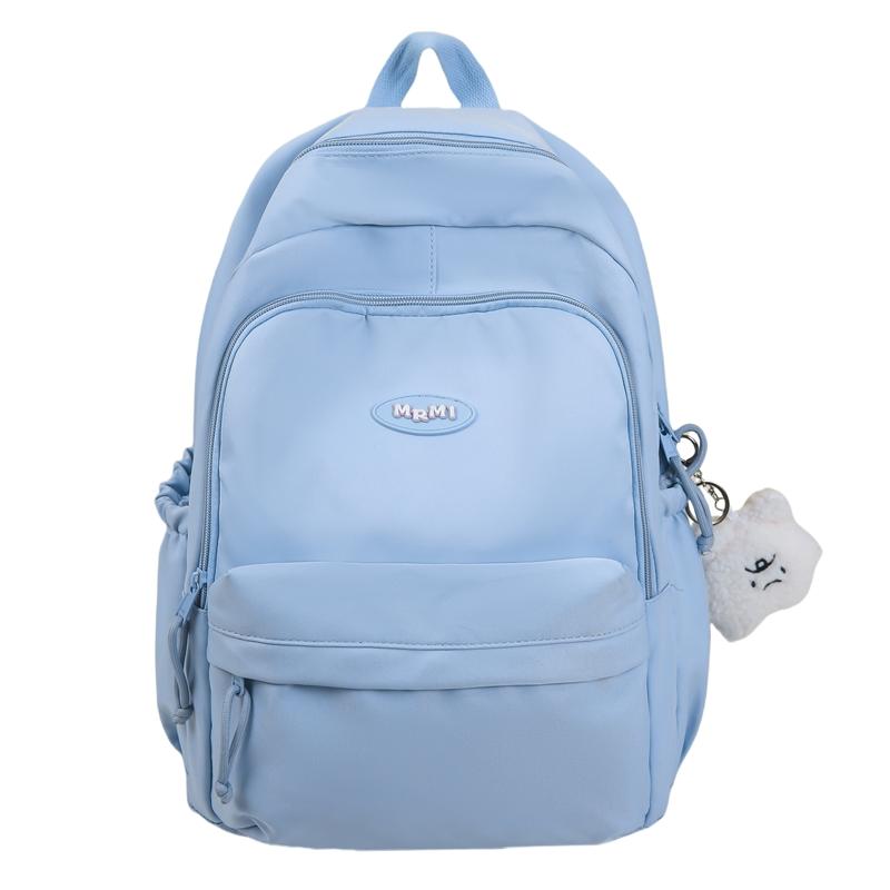 

Студенческий школьный рюкзак большой вместимости для женщин, однотонный рюкзак Small синий