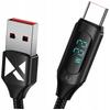 USB A - USB C Cable Wozinsky Wuacc2 with Display 66W 6A 2M - Black